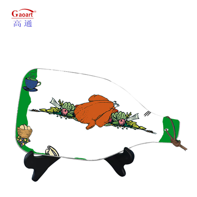 Planche de coupe de verre trempé outil de cuisine rond incassable avec logo personnalisé
