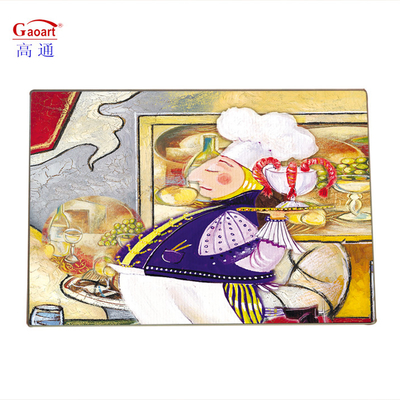 Planche de coupe carrée rectangulaire trempée pour table à manger en verre