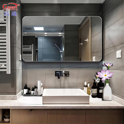 Miroir murale adhésif coaster Poche demi-ronde Compacte ondulé de pleine longueur Décoration de la maison