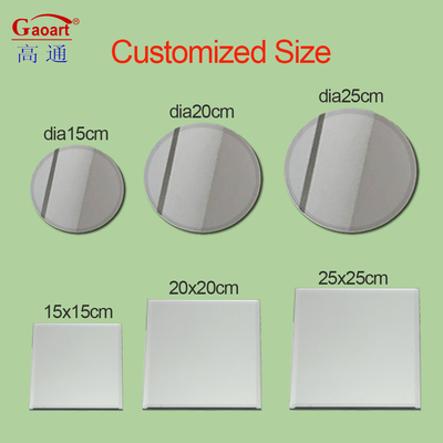 Miroir suspendu au mur en rectangle de style design moderne avec bord rond et adhésif bidirectionnel