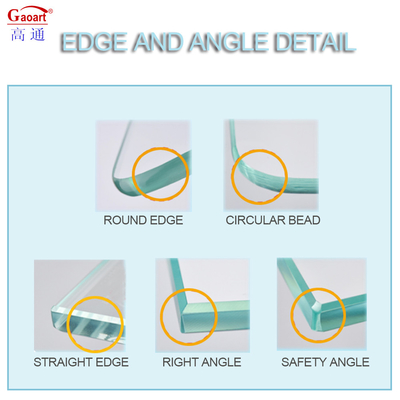 Procédure simple 5 mm porte d'incendie en verre durci pour les grands bâtiments dans le parc de design plat