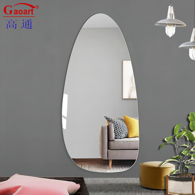 Full Magic Gold Badroom Sticker Miroir Décoration murale pour le salon de taille personnalisée