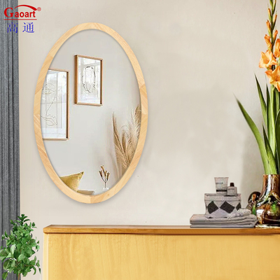 Décoration de chambre rustique moderne Longueur du sol Miroir en bois avec verre