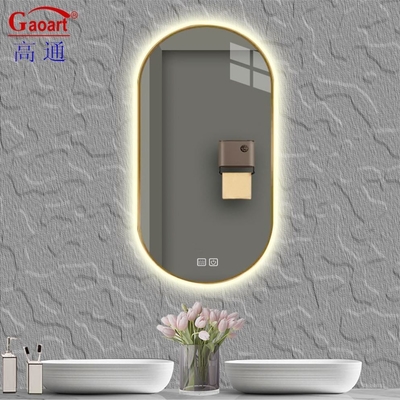 Taille personnalisée Fonction tactile Bevelled miroir de décoration pour une bonne vente Petit salon LED