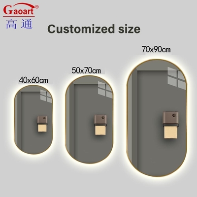 Taille personnalisée Fonction tactile Bevelled miroir de décoration pour une bonne vente Petit salon LED