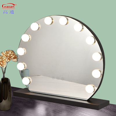 Stylé Véritable Vanité personnalisée Grande Lumière Pleine Paroi Chorome Portatif Maquillage Hollywood Avec Réflecteur