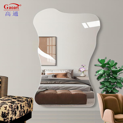 Longueur du plancher LED couloir à cloisons Maquillage de la maison salle de bain Métal décor miroir pour le corps entier