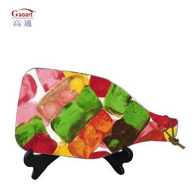 Placemat d'outil de cuisine de couleur personnalisée en forme de bouteille de vin pour planche de découpe trempée