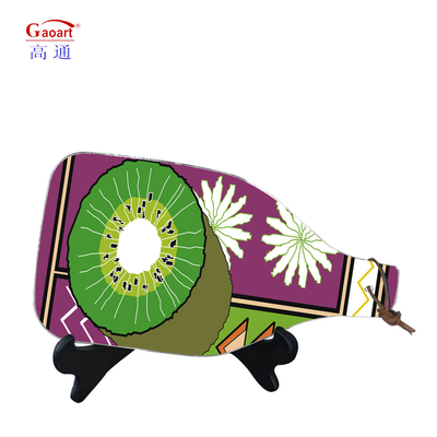Placemat d'outil de cuisine de couleur personnalisée en forme de bouteille de vin pour planche de découpe trempée
