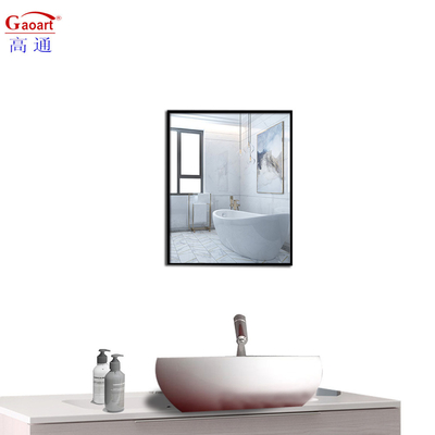 Taille personnalisée Top Mode Aluminium Alloy cadre miroir de verre salle de bains mur suspendu avec cadre