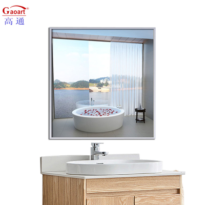 Décoration de salle de bain en aluminium or authentique Taille personnalisée Plancher debout et miroir murale