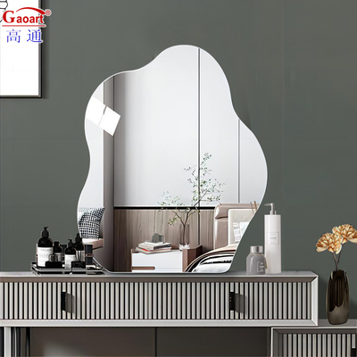 Miroir murale sans cadre Miroir rectangulaire ondulé de longueur complète pour salle de bain française vintage