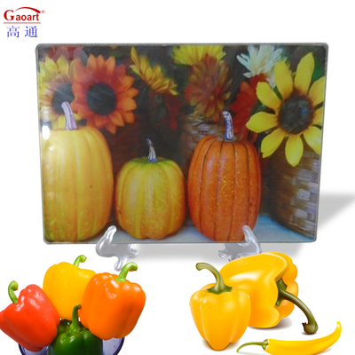 Taille client Table à découper en verre trempé cuisine Sublimation Blanc d'origine
