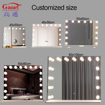 Maquillage personnalisable pour le design de mode Vanity Hollywood Led Mirror avec finition Chrome