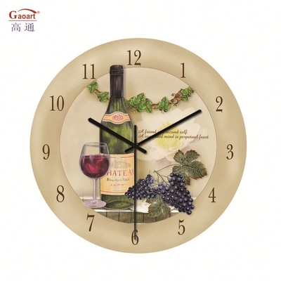 Décoration murale en verre Horloge murale avec décoration paysagère et peinture à l'huile
