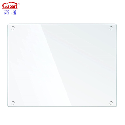 Planche de coupe en verre trempé rectangulaire de 4 mm pour cuisine avec conception personnalisée