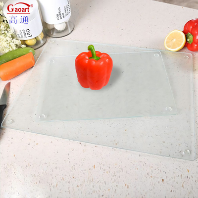 Bon marché Taille personnalisée de fromage Tablette de coupe de verre trempé avec un design indestructible