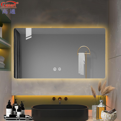 Parement de décoration de la maison en verre de bain intelligent avec miroir LED Design moderne et fonction anti-brouillard