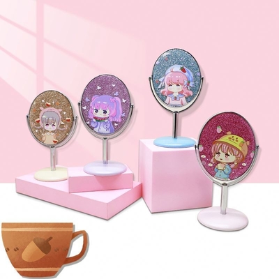 Décoration personnalisée en plastique et en verre Mini miroir portable de vanité