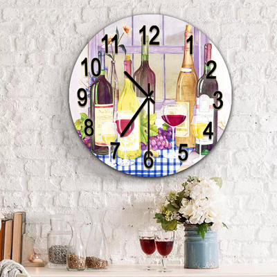 Séparé Manteau moderne Décoration de la maison Horloge murale de chambre à coucher pour la décoration en verre de sublimation