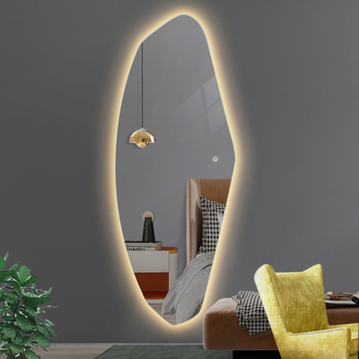 Rétroviseur en verre incassable de taille complète pour la mode de haut niveau Sécurité ornée dans les hôtels Rétroviseur LED