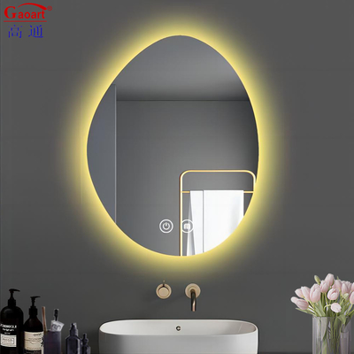 Maquillage intelligent personnalisé de longueur complète éclairé salle de bains murale suspendue avec miroir à LED ovale