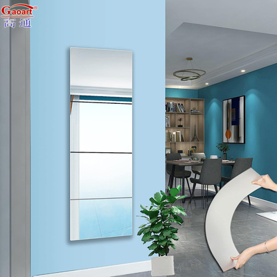 Miroir murale moderne Infractible lettre acrylique Dressing forme Souffle miroirs en argent autocollant