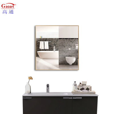 Rétroviseur de sol en aluminium noir de grande variété pour la décoration de salle de bain