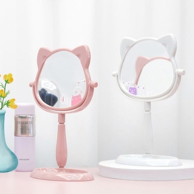 Design à la mode miroir en plastique et en verre bureau debout miroir maquillage pour les voyages