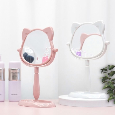 Design à la mode miroir en plastique et en verre bureau debout miroir maquillage pour les voyages