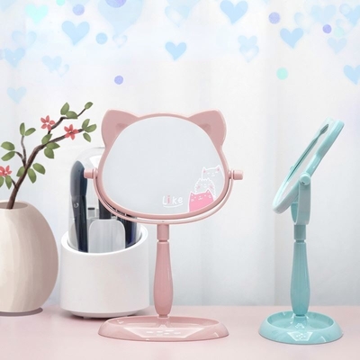 Design à la mode miroir en plastique et en verre bureau debout miroir maquillage pour les voyages