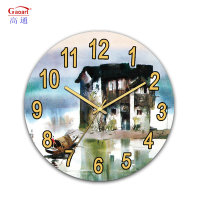 Type de quartz de la motivation personnalisée de verre de sublimation décor UV Horloge pour chambre à coucher et salle de bain