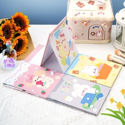 Style de conception mode revêtu de papier miroir en verre portable vanité lumière mini petit miroir