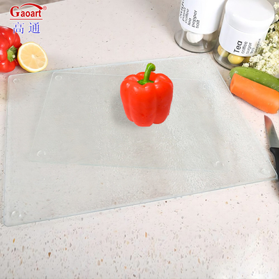 Tableau de coupe en verre trempé rectangulaire doré de taille client pour cuisine 500 pièces