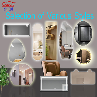 Miroir en verre LED contemporain pour le maquillage de douche de style Morden dans la décoration de la chambre