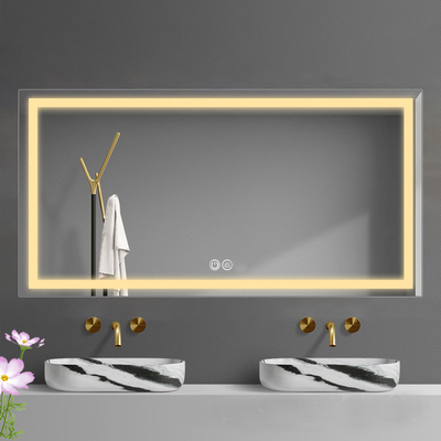Lumière LED miroir de salle de bain dans un design moderne pour le maquillage intelligent portable Douche sans brouillard