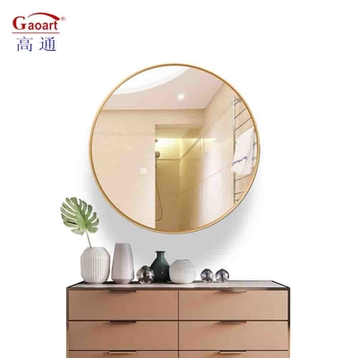 Miroir murale de salle de bain en aluminium en or incassable pour la décoration en fer et en blanc