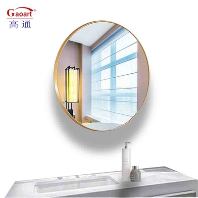 Grand miroir murale de salle de bain avec cadre en alliage d'aluminium et miroir en verre en noir