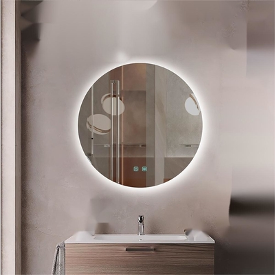 Table à manger à l'écran avec miroir LED et miroir en verre
