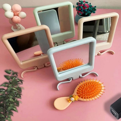 Maquillage réglable en poche en forme de cœur Compact Mini miroir avec Qualit