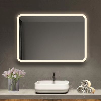 Grand miroir LED noir de chambre à coucher pour la décoration de salle de bain de taille complète dans le produit hôtelier
