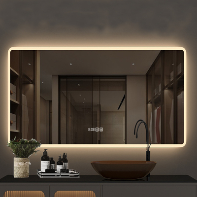 Grand miroir LED noir de chambre à coucher pour la décoration de salle de bain de taille complète dans le produit hôtelier