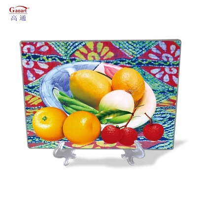 Tableau de coupe de cuisine en verre trempé transparent pour le fromage de Noël