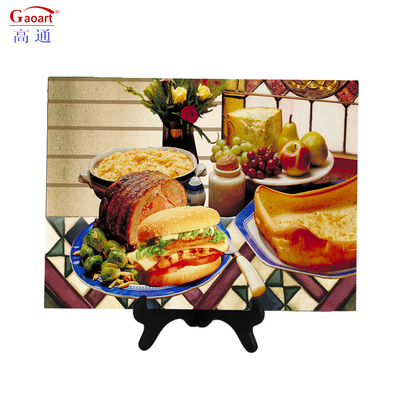 Tableau de coupe de cuisine en verre trempé transparent pour le fromage de Noël