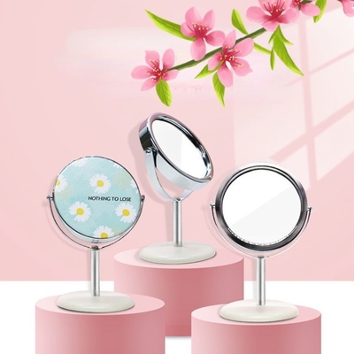 Petit miroir de décoration de maison portable à poche ronde cosmétique avec emballage personnalisé et logo