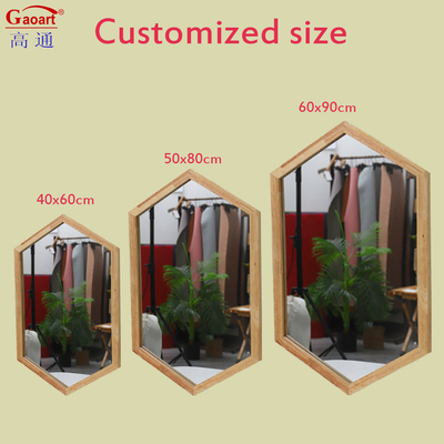 Taille personnalisée cadre en bois miroir murale moderne pour la maison salle de bains décor antique