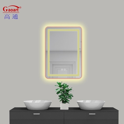 Rétroviseur miroir de salle de bain LED étanche Smart Fitness écran tactile bévillé Décoration murale