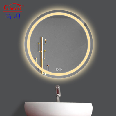 Lumière miroir de salle de bain LED de taille personnalisée pour mur sans cadre et écran tactile intelligent
