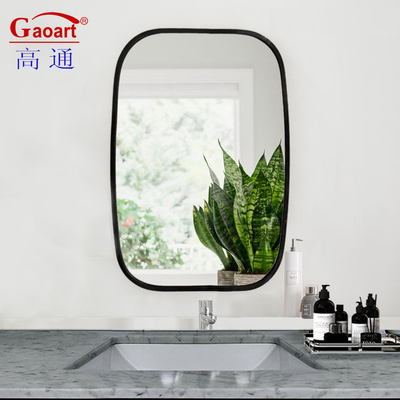 Miroir murale pour salle de bains décoratif antique ventre rond autocollant vintage cadre en plastique