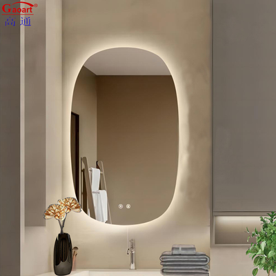 Décoration de salle de bain Style de design moderne Rétroviseur LED sans cadre avec fonction sans brouillard